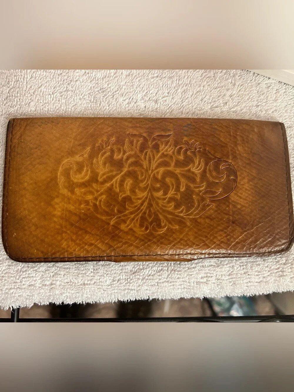 Vintage Buffalo Nickel Snap, Leather Wallet Clutch